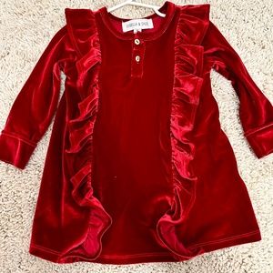 Isobella & Chloe Red Velvet Holiday Dress Size 2T